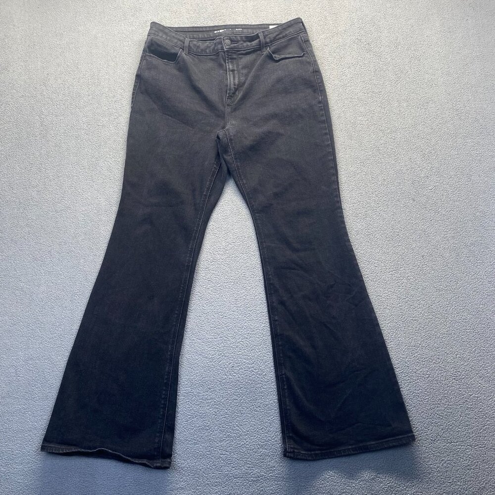 Old Navy Womens Jeans Flare High Rise pants size 1 Black Stretch